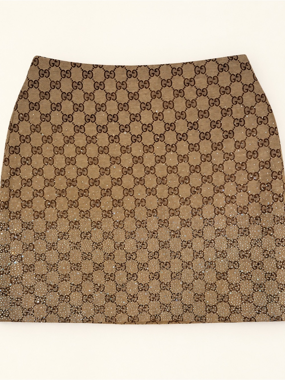 Gucci Brown Monogram Mini Skirt with Subtle Sparkle